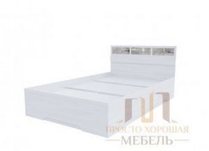 Кровать двойная 1200 Николь-1 со стеклом в Североуральске - severouralsk.ok-mebel.com | фото 1