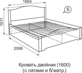 Кровать с латами Виктория 05 в Североуральске - severouralsk.ok-mebel.com | фото 2