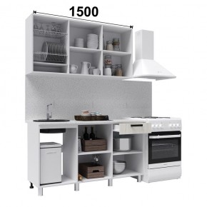 Кухня ДИОР 1500 (Белый/Дуб Крафт белый) в Североуральске - severouralsk.ok-mebel.com | фото 2