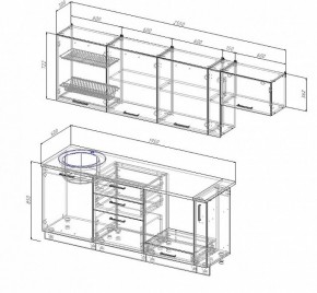 Кухонный гарнитур Антрацит 2550 (Стол. 26мм) в Североуральске - severouralsk.ok-mebel.com | фото 2