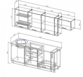 Кухонный гарнитур Антрацит 2550 (Стол. 38мм) в Североуральске - severouralsk.ok-mebel.com | фото 3