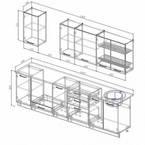 Кухонный гарнитур Антрацит 2800 (Стол. 26мм) в Североуральске - severouralsk.ok-mebel.com | фото 2