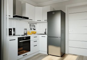Кухонный гарнитур Белый Глянец 2200*1000 (Стол. 38мм) в Североуральске - severouralsk.ok-mebel.com | фото