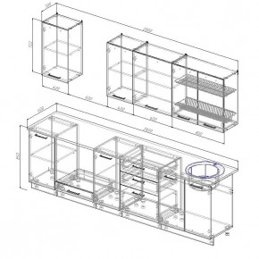 Кухонный гарнитур Графика 2800 (Стол. 26мм) в Североуральске - severouralsk.ok-mebel.com | фото 2