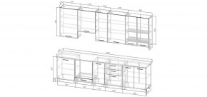 Кухонный гарнитур Меренга 3000 h950 (Стол. 38мм) в Североуральске - severouralsk.ok-mebel.com | фото 2