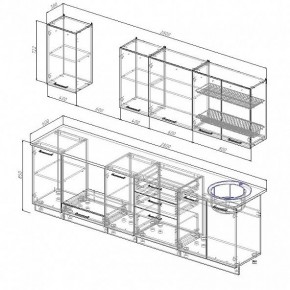 Кухонный гарнитур Шампань 2800 (Стол. 38мм) в Североуральске - severouralsk.ok-mebel.com | фото 2