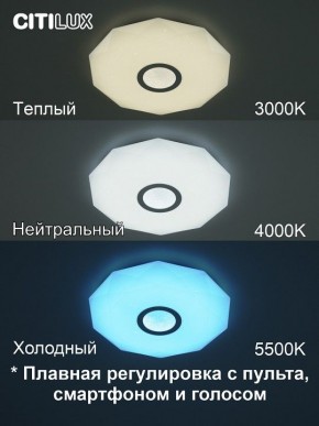 Накладной светильник Citilux Диамант Смарт CL713A30G в Североуральске - severouralsk.ok-mebel.com | фото 4