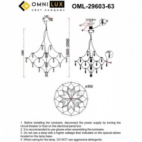 Подвесная люстра Omnilux Perelli OML-29603-63 в Североуральске - severouralsk.ok-mebel.com | фото 8