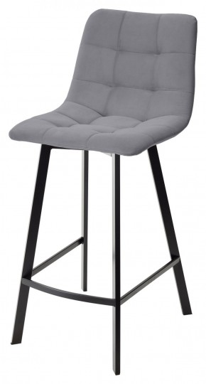Полубарный стул CHILLI-QB SQUARE серый #27, велюр / черный каркас (H=66cm) М-City в Североуральске - severouralsk.ok-mebel.com | фото 1