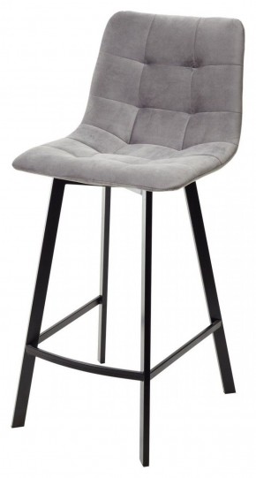 Полубарный стул CHILLI-QB SQUARE светло-серый #26, велюр / черный каркас (H=66cm) М-City в Североуральске - severouralsk.ok-mebel.com | фото 1