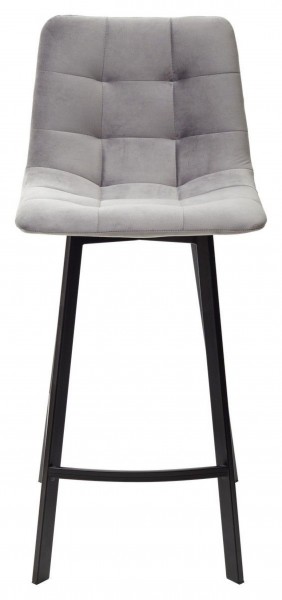 Полубарный стул CHILLI-QB SQUARE светло-серый #26, велюр / черный каркас (H=66cm) М-City в Североуральске - severouralsk.ok-mebel.com | фото 3