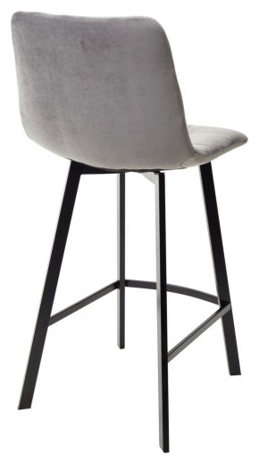 Полубарный стул CHILLI-QB SQUARE светло-серый #26, велюр / черный каркас (H=66cm) М-City в Североуральске - severouralsk.ok-mebel.com | фото 4