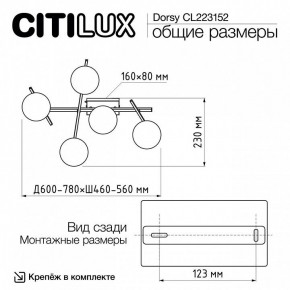 Потолочная люстра Citilux Dorsy CL223152 в Североуральске - severouralsk.ok-mebel.com | фото 10
