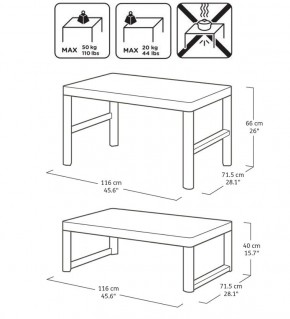 Раскладной стол Лион с регулируемой высотой столешницы (Lyon rattan table) графит (h400/650) в Североуральске - severouralsk.ok-mebel.com | фото 3