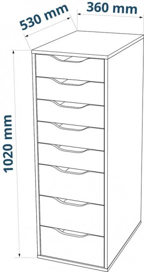 S01415 Ингар 8 комод 36x102x53, серо-бирюзовый в Североуральске - severouralsk.ok-mebel.com | фото