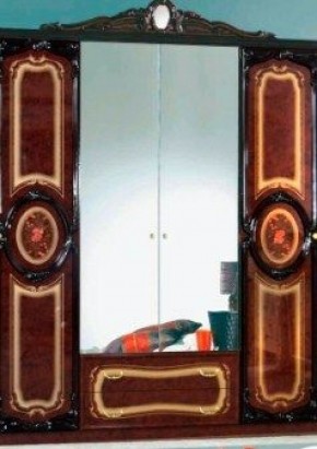 Шкаф 4-х дверный с зеркалами (01.144) Роза (могано) в Североуральске - severouralsk.ok-mebel.com | фото
