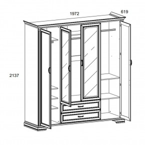 Шкаф 4D2S Z , MONAKO, цвет Сосна винтаж в Североуральске - severouralsk.ok-mebel.com | фото