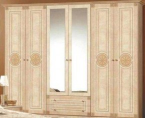 Шкаф 6-и дверный с зеркалами (02.146) Рома (беж) в Североуральске - severouralsk.ok-mebel.com | фото