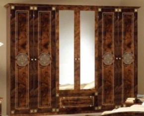 Шкаф 6-и дверный с зеркалами (02.146) Рома (орех) в Североуральске - severouralsk.ok-mebel.com | фото