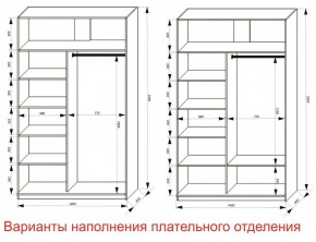 Шкаф-купе 1400 серии SOFT D6+D6+B2+PL3 (2 ящика+2штанги) профиль «Капучино» в Североуральске - severouralsk.ok-mebel.com | фото 7