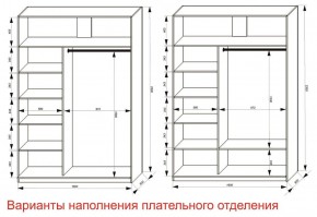 Шкаф-купе 1600 серии SOFT D6+D6+B2+PL3 (2 ящика+2штанги) профиль «Капучино» в Североуральске - severouralsk.ok-mebel.com | фото 8