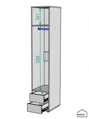 Шкаф Linnea MHR-1-3 2050х400х510 (ДВ-М 11.1.25) в Североуральске - severouralsk.ok-mebel.com | фото 3