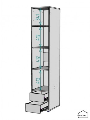 Шкаф Linnea MHR-1-4 2050х400х510 (ДВ-М 11.1.25) в Североуральске - severouralsk.ok-mebel.com | фото 3