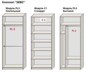 Шкаф распашной серия «ЗЕВС» (PL3/С1/PL2) в Североуральске - severouralsk.ok-mebel.com | фото 2