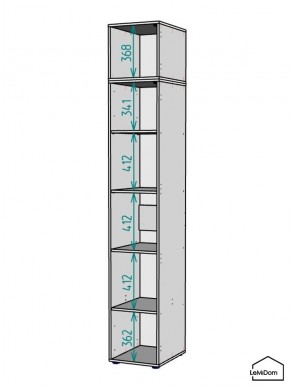 Шкаф с антресолью Linnea MHR-1A-2 2450х400х510 (ДВ-М 11.1.25) в Североуральске - severouralsk.ok-mebel.com | фото 3