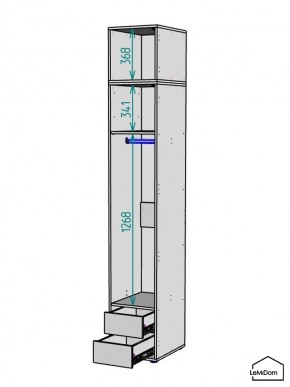 Шкаф с антресолью Linnea MHR-1A-3 2450х400х510 (ДВ-М 11.1.25) в Североуральске - severouralsk.ok-mebel.com | фото 3
