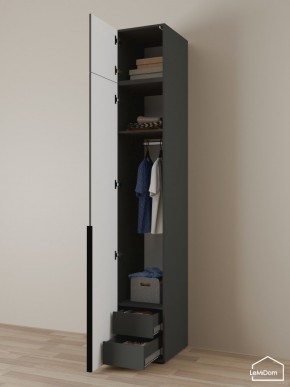 Шкаф с антресолью Linnea MHR-1A-3 2450х400х510 (Графит-М 11.1.25) в Североуральске - severouralsk.ok-mebel.com | фото 5