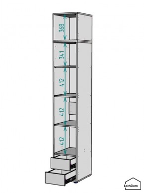 Шкаф с антресолью Linnea MHR-1A-4 2450х400х510 (ДВ-М 11.1.25) в Североуральске - severouralsk.ok-mebel.com | фото 3