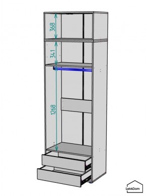 Шкаф с антресолью Linnea MHR-2A-3 2450х800х510 (ДВ-М 11.1.25) в Североуральске - severouralsk.ok-mebel.com | фото 3