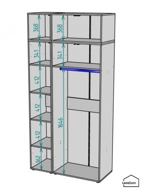 Шкаф с антресолью Linnea MHR-3A-1 2450х1200х510 (ДВ-М 11.1.25) в Североуральске - severouralsk.ok-mebel.com | фото 3