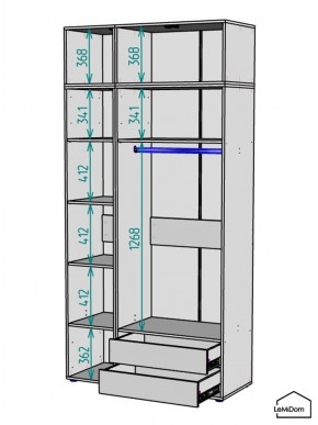 Шкаф с антресолью Linnea MHR-3A-2 2450х1200х510 (ДВ-М 11.1.25) в Североуральске - severouralsk.ok-mebel.com | фото 3
