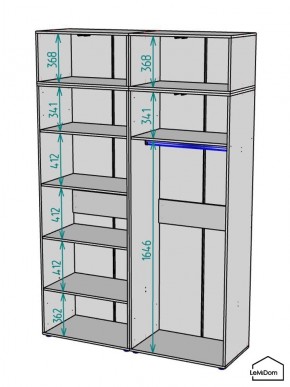 Шкаф с антресолью Linnea MHR-4A-1 2450х1600х510 (ДВ-М 11.1.25) в Североуральске - severouralsk.ok-mebel.com | фото 3