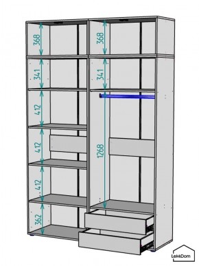 Шкаф с антресолью Linnea MHR-4A-2 2450х1600х510 (ДВ-М 11.1.25) в Североуральске - severouralsk.ok-mebel.com | фото 3