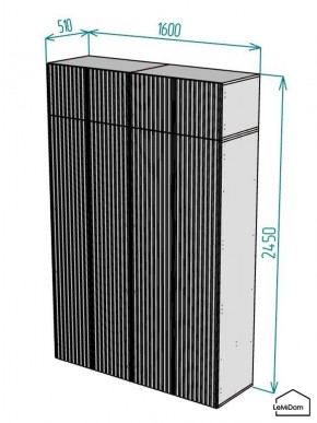 Шкаф с антресолью Linnea MHR-4POA-1 2450х1600х510 (Белый-М 11.1.2) в Североуральске - severouralsk.ok-mebel.com | фото 2