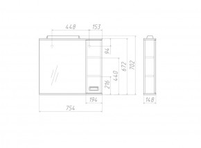 Шкаф-зеркало Cube 75 Эл. Правый Домино (DC5009HZ) в Североуральске - severouralsk.ok-mebel.com | фото 3