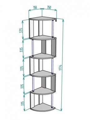 Стеллаж Maria S113-MA (Графит) в Североуральске - severouralsk.ok-mebel.com | фото 3