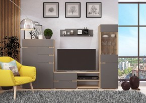 Стенка АНТАЛИЯ 1 (Сонома/Графит софт) в Североуральске - severouralsk.ok-mebel.com | фото 3