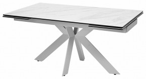 Стол BELLUNO 160 MARBLES KL-99 Белый мрамор матовый, итальянская керамика/ белый каркас, ®DISAUR в Североуральске - severouralsk.ok-mebel.com | фото 2