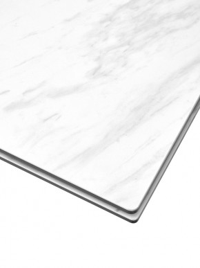 Стол BELLUNO 160 MARBLES KL-99 Белый мрамор матовый, итальянская керамика/ белый каркас, ®DISAUR в Североуральске - severouralsk.ok-mebel.com | фото 4
