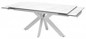 Стол BELLUNO 160 MARBLES KL-99 Белый мрамор матовый, итальянская керамика/ белый каркас, ®DISAUR в Североуральске - severouralsk.ok-mebel.com | фото 5