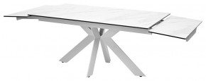 Стол BELLUNO 160 MARBLES KL-99 Белый мрамор матовый, итальянская керамика/ белый каркас, ®DISAUR в Североуральске - severouralsk.ok-mebel.com | фото 7