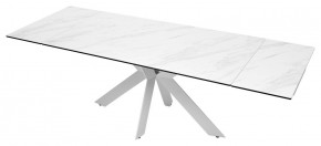 Стол BELLUNO 160 MARBLES KL-99 Белый мрамор матовый, итальянская керамика/ белый каркас, ®DISAUR в Североуральске - severouralsk.ok-mebel.com | фото 8