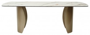 Стол BRONTE 220 KL-188 Контрастный мрамор матовый, итальянская керамика/ Шампань, ®DISAUR в Североуральске - severouralsk.ok-mebel.com | фото 2