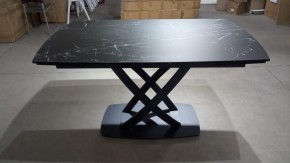 Стол FOGGIA 140 KL-116 Черный мрамор матовый, итальянская керамика/ черный каркас, ®DISAUR в Североуральске - severouralsk.ok-mebel.com | фото 2