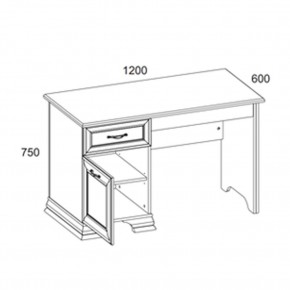 Стол письменный 120, TIFFANY, цвет вудлайн кремовый в Североуральске - severouralsk.ok-mebel.com | фото 3