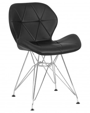 Стул обеденный DOBRIN BUTTERFLY CHROME, ножки хром, цвет чёрный в Североуральске - severouralsk.ok-mebel.com | фото